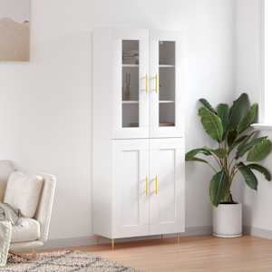 Skříň highboard bílá 69,5 x 34 x 180 cm kompozitní dřevo - obrázek 1