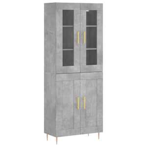 Skříň highboard betonově šedá 69,5x34x180 cm kompozitní dřevo - obrázek 2