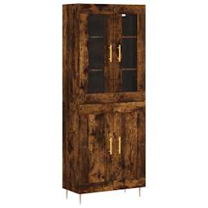Skříň highboard kouřový dub 69,5 x 34 x 180 cm kompozitní dřevo - obrázek 2