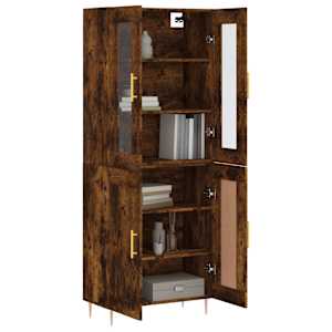 Skříň highboard kouřový dub 69,5 x 34 x 180 cm kompozitní dřevo - obrázek 3