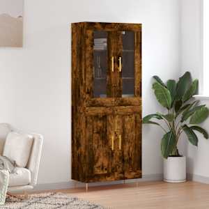 Skříň highboard kouřový dub 69,5 x 34 x 180 cm kompozitní dřevo - obrázek 1