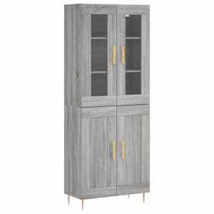 Skříň highboard šedá sonoma 69,5 x 34 x 180 cm kompozitní dřevo - obrázek 2