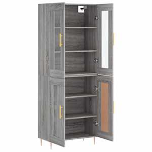 Skříň highboard šedá sonoma 69,5 x 34 x 180 cm kompozitní dřevo - obrázek 4