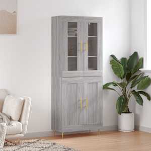 Skříň highboard šedá sonoma 69,5 x 34 x 180 cm kompozitní dřevo - obrázek 1