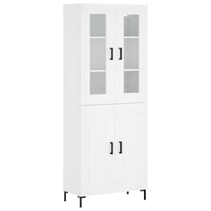 Skříň highboard bílá 69,5 x 34 x 180 cm kompozitní dřevo - obrázek 2