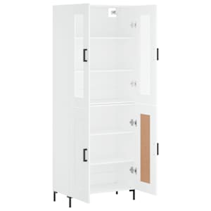 Skříň highboard bílá 69,5 x 34 x 180 cm kompozitní dřevo - obrázek 4