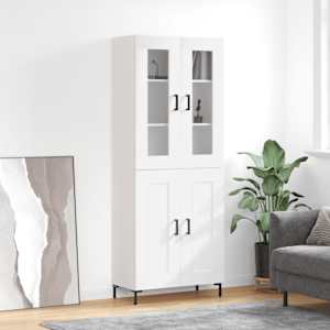 Skříň highboard bílá 69,5 x 34 x 180 cm kompozitní dřevo - obrázek 1