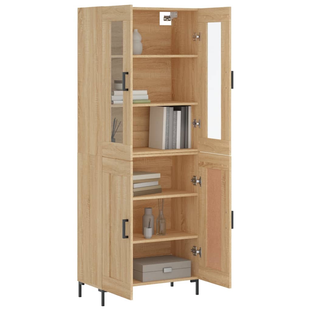vidaXL Hoge kast 69,5x34x180 cm bewerkt hout sonoma eikenkleurig