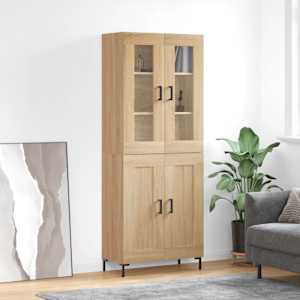 Visoka komoda sonoma hrast 69,5x34x180 cm inženirski les