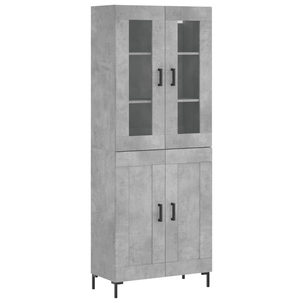 vidaXL Skříň highboard betonově šedá 69,5x34x180 cm kompozitní dřevo