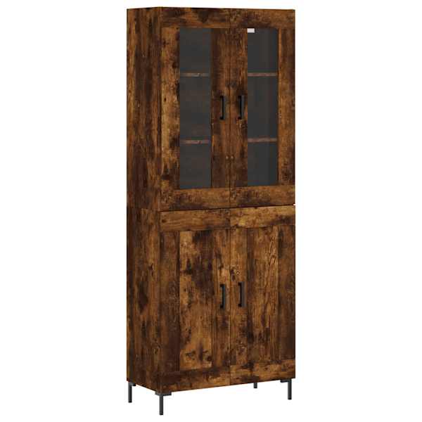 vidaXL k&otilde;rge kapp, suitsutatud tamm, 69,5 x 34 x 180 cm, tehispuit