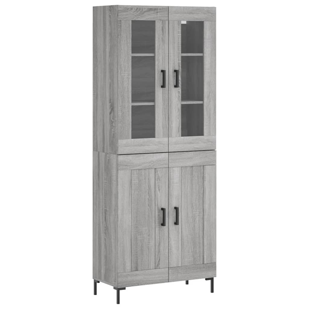 vidaXL Skříň highboard šedá sonoma 69,5 x 34 x 180 cm kompozitní dřevo