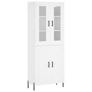 Skříň highboard bílá 69,5 x 34 x 180 cm kompozitní dřevo - obrázek 2