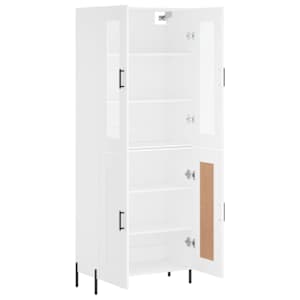 Skříň highboard bílá 69,5 x 34 x 180 cm kompozitní dřevo - obrázek 4