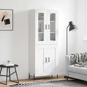 Skříň highboard bílá 69,5 x 34 x 180 cm kompozitní dřevo - obrázek 1