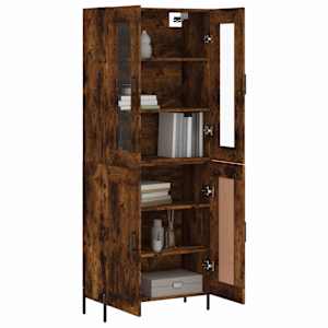 Skříň highboard kouřový dub 69,5 x 34 x 180 cm kompozitní dřevo - obrázek 3