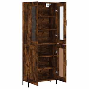 Skříň highboard kouřový dub 69,5 x 34 x 180 cm kompozitní dřevo - obrázek 4