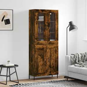Skříň highboard kouřový dub 69,5 x 34 x 180 cm kompozitní dřevo - obrázek 1