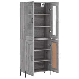Skříň highboard šedá sonoma 69,5 x 34 x 180 cm kompozitní dřevo - obrázek 4