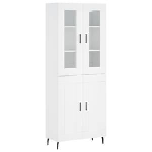 Skříň highboard bílá 69,5 x 34 x 180 cm kompozitní dřevo - obrázek 2