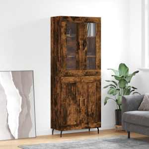 Skříň highboard kouřový dub 69,5 x 34 x 180 cm kompozitní dřevo - obrázek 1