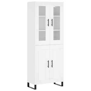 Skříň highboard bílá 69,5 x 34 x 180 cm kompozitní dřevo - obrázek 2