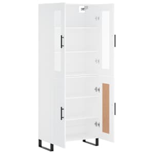 Skříň highboard bílá 69,5 x 34 x 180 cm kompozitní dřevo - obrázek 4