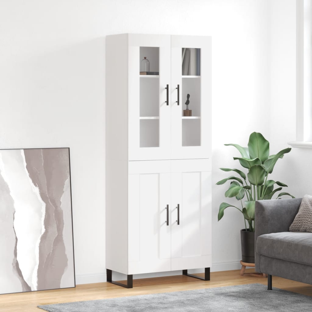 Skříň highboard bílá 69,5 x 34 x 180 cm kompozitní dřevo