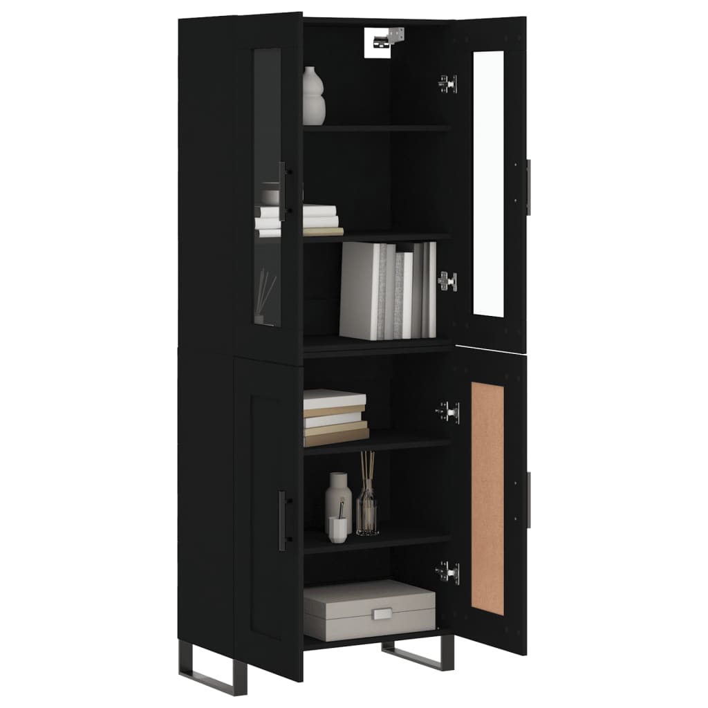 vidaXL Highboard Schwarz 69,5x34x180 cm Holzwerkstoff