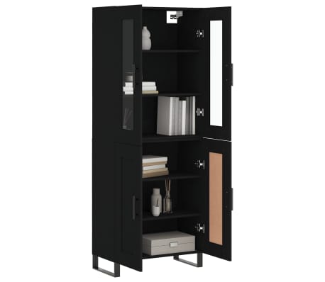 vidaXL Highboard Schwarz 69,5x34x180 cm Holzwerkstoff