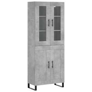 Skříň highboard betonově šedá 69,5x34x180 cm kompozitní dřevo - obrázek 2
