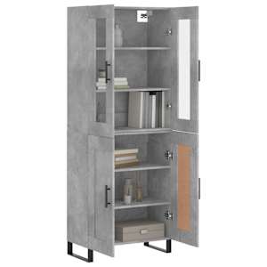 Skříň highboard betonově šedá 69,5x34x180 cm kompozitní dřevo - obrázek 3