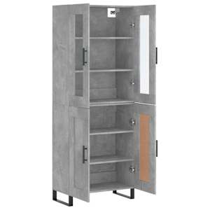 Skříň highboard betonově šedá 69,5x34x180 cm kompozitní dřevo - obrázek 4