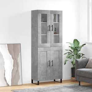 Skříň highboard betonově šedá 69,5x34x180 cm kompozitní dřevo - obrázek 1
