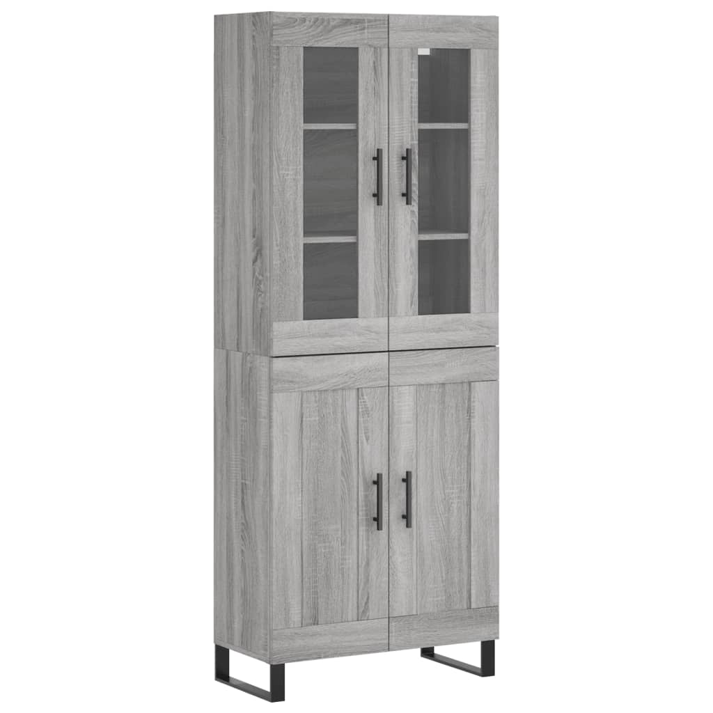vidaXL Skříň highboard šedá sonoma 69,5 x 34 x 180 cm kompozitní dřevo