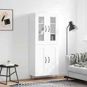 Skříň highboard bílá 69,5 x 34 x 180 cm kompozitní dřevo - obrázek 1