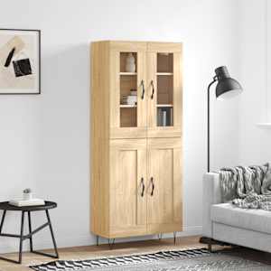 Skříň highboard dub sonoma 69,5 x 34 x 180 cm kompozitní dřevo - obrázek 1