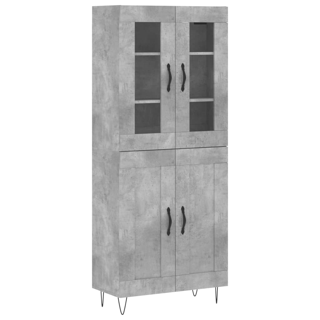 vidaXL Skříň highboard betonově šedá 69,5x34x180 cm kompozitní dřevo