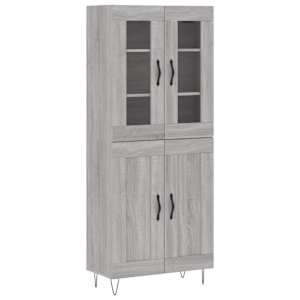 Skříň highboard šedá sonoma 69,5 x 34 x 180 cm kompozitní dřevo - obrázek 2