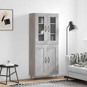 Skříň highboard šedá sonoma 69,5 x 34 x 180 cm kompozitní dřevo - obrázek 1