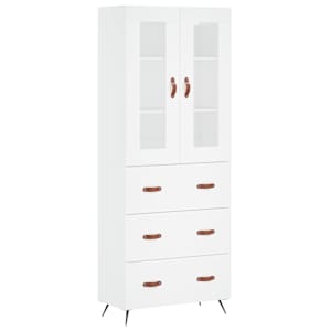 Skříň highboard bílá 69,5 x 34 x 180 cm kompozitní dřevo - obrázek 2