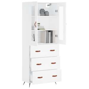 Skříň highboard bílá 69,5 x 34 x 180 cm kompozitní dřevo - obrázek 3
