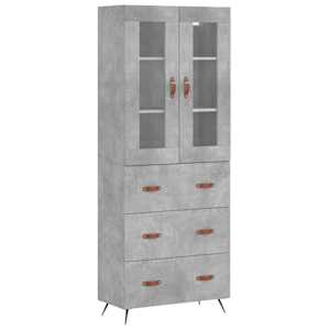 Skříň highboard betonově šedá 69,5x34x180 cm kompozitní dřevo - obrázek 2