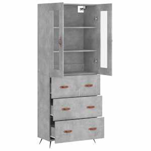 Skříň highboard betonově šedá 69,5x34x180 cm kompozitní dřevo - obrázek 4