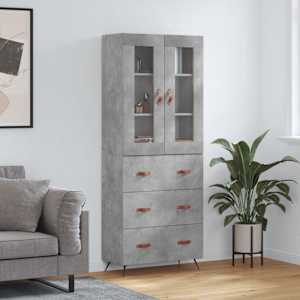 Skříň highboard betonově šedá 69,5x34x180 cm kompozitní dřevo - obrázek 1