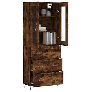 Skříň highboard kouřový dub 69,5 x 34 x 180 cm kompozitní dřevo - obrázek 12