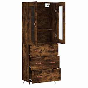 Skříň highboard kouřový dub 69,5 x 34 x 180 cm kompozitní dřevo - obrázek 3