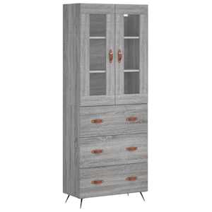 Skříň highboard šedá sonoma 69,5 x 34 x 180 cm kompozitní dřevo - obrázek 2
