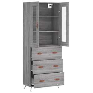 Skříň highboard šedá sonoma 69,5 x 34 x 180 cm kompozitní dřevo - obrázek 4