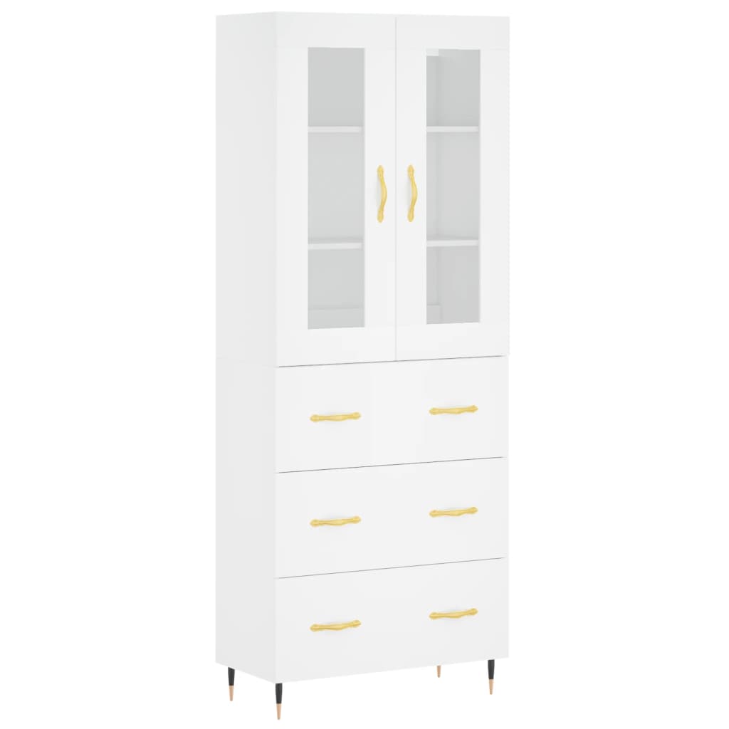 vidaXL Skříň highboard bílá 69,5 x 34 x 180 cm kompozitní dřevo